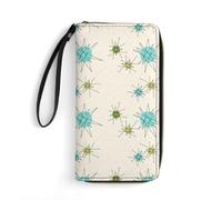 Anceky Portefeuille en Cuir Portable de Grande capacité avec Cordon, Motif emblématique Atomic Starbursts