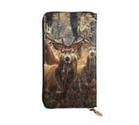 Anceky Portefeuille en Cuir pour Femme - Imprimés de Cerfs et d'animaux Sauvages, Porte-Monnaie, Porte-Cartes de Voyage, Fermeture éclair, Sac à Main pour téléphone Portable