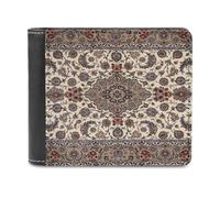 Anceky Portefeuille en Cuir Simple Face à Motif Floral Oriental et Persan