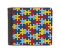 Anceky Portefeuille en Cuir Simple Face Tendance pour la Sensibilisation à l'Autisme