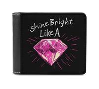 Anceky Portefeuille Homme Shine Bright Like A Diamond, Portefeuille Fin à Deux Volets, Poche Avant maliste avec fenêtre pour 6 Cartes d'identité