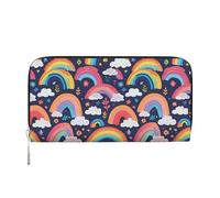 Anceky Portefeuille LGBT Rainbow Cloud en Cuir PU pour Femmes et Hommes, Porte-Cartes à Fermeture éclair, Porte-Monnaie à Longue Pochette