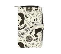 Anceky Portefeuille Multifonctionnel en Cuir Portable de Grande capacité à Motif True Crime