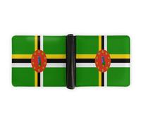 Anceky Portefeuille Pliable en Cuir Patriotique aux Couleurs du Drapeau de la Dominique, avec Porte-Cartes, pour Hommes et Femmes en Voyage.