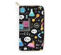 Anceky Portefeuille Unisexe en Cuir Grande capacité, Motif éléments mathématiques et scientifiques, Format Compact et Facile à Transporter, idéal pour Les Accessoires de Plein air et Le Quotidien.