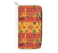 Anceky Portefeuille Unisexe en Cuir Grande capacité, Style Ethnique amérindien du Sud-Ouest, Format Compact et Facile à Transporter, idéal pour Les activités de Plein air et Le Quotidien.