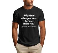 Anceky Pourquoi s'adapter ? T-Shirt « Né pour Rester Debout » pour Hommes - Sensibilisation à l'Autisme