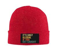 Anceky Qaizpol C'est illégal Seulement si Vous Vous Faites Prendre Bonnets tricotés pour Femmes et Hommes