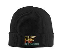 Anceky Qaizpol C'est illégal Seulement si Vous Vous Faites Prendre Bonnets tricotés pour Femmes et Hommes