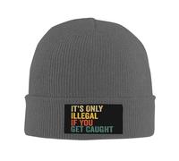 Anceky Qaizpol C'est illégal Seulement si Vous Vous Faites Prendre Bonnets tricotés pour Femmes et Hommes