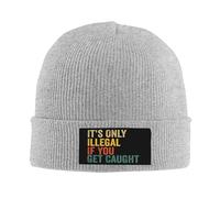 Anceky Qaizpol C'est illégal Seulement si Vous Vous Faites Prendre Bonnets tricotés pour Femmes et Hommes