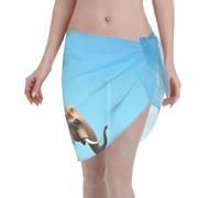 Anceky Robe de Plage à séchage Rapide Elephant Giraffe 1 pour Femme, idéale comme paréo, Robe de Plage Respirante pour Les Vacances, Couleur Noire.