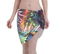 Anceky Robe de Plage Respirante à séchage Rapide, ornée d'un Dragon à Queue colorée, idéale pour Les Vacances. Parfaite comme paréo ou Robe de Plage.