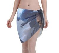 Anceky Robe de Plage Respirante à séchage Rapide, ornée d'un Dragon éclair Noir et Bleu, idéale pour Les Vacances. Parfaite comme paréo ou Robe de Plage.