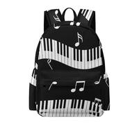 Anceky Sac à dos amusant et léger avec notes de musique et touches de piano noires et blanches pour moi