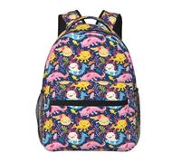 Anceky Sac à dos Axolotl pour l'école, sac à dos pour ordinateur portable, sac à dos de voyage, randonnée, camping