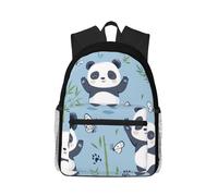Anceky Sac à dos compact et décontracté, unisexe, avec des pandas mignons, des papillons et du bambou.