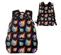 Anceky Sac à dos de gym multifonctionnel Cool Fire Flame Football Black Art, Décontracté