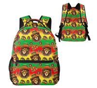 Anceky Sac à dos de randonnée imperméable, drapeau rasta, art reggae rastafarien et lion, Out