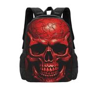 Anceky Sac à dos de voyage à motif crânes rouges, sac à dos professionnel pour ordinateur portable 15,6 pouces