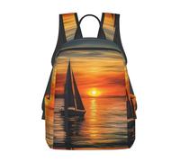 Anceky Sac à dos de voyage Sunrise Sailing Boat, sac à dos professionnel, sac à main 14 pouces L