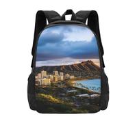 Anceky Sac à dos de voyage/travail/affaires motif volcan Diamond Head et panorama sur Hawaï