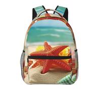 Anceky Sac à dos décontracté, magnifique sac à dos d'été pour la plage avec des étoiles de mer, sac de voyage pour ordinateur portable