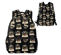 Anceky Sac à dos décontracté pour les voyages, Its Pug Life, sac à dos multipoches résistant à l'eau f