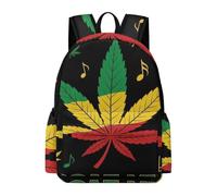 Anceky Sac à dos drôle et léger, drapeau rasta, feuille de weedleaf, musique reggae pour moi