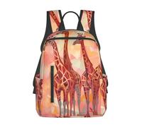 Anceky Sac à dos léger pour homme, ensemble de sacs pour ordinateur portable à motifs girafe pour les voyages. Bonjour.