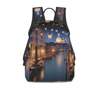 Anceky Sac à dos léger pour homme, Venise la nuit, sac pour ordinateur portable de voyage. Salut !