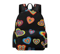 Anceky Sac à dos léger pour les voyages à l'université, motif tie-dye psychédélique en forme de cœur, taille M