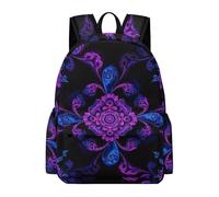 Anceky Sac à dos léger pour les voyages à l'université, style tie-dye violet et bleu psychédélique.