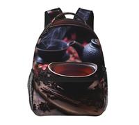 Anceky Sac à dos léger pour ordinateur portable à motif thé noir, style décontracté