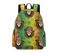 Anceky Sac à dos léger pour ordinateur portable, style rasta, motif feuille de cannabis, reggae rastafarien