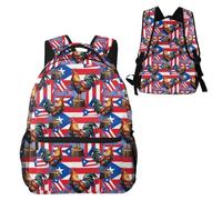 Anceky Sac à dos léger Pride Rooter et drapeau américain de Porto Rico, sac à dos décontracté pour ordinateur portable