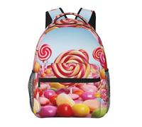Anceky Sac à dos pour ordinateur portable 15,6 pouces, motif serpent noir, style décontracté, pour femme et homme, Sweet Candy
