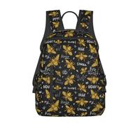 Anceky Sac à dos pour ordinateur portable Golden Sweet Honey Bee Queen, sac à dos de voyage, sac à dos de sport, sac à bandoulière léger, grands sacs de travail avec plusieurs poches pour le camping