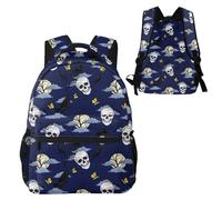 Anceky Sac à dos pour ordinateur portable Halloween Pleine Lune Corbeau Crânes Gothiques, résistant à l'eau