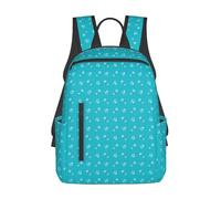 Anceky Sac à dos pour ordinateur portable, motif patte de chat, motif arête de poisson, bleu, pour voyage, sport, léger, à bandoulière, grand format, avec plusieurs poches, pour le camping