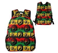 Anceky Sac à dos pour ordinateur portable professionnel, motif drapeau reggae rasta et lion noir, résistant à l'eau.