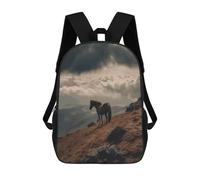 Anceky Sac à dos pour ordinateur portable résistant, motif cheval mignon broutant en montagne, petit sac à dos pour moi