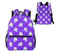 Anceky Sac à dos pour ordinateur portable violet arc-en-ciel étoiles licornes, résistant à l'eau, idéal pour le travail.