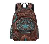 Anceky Sac à dos rustique style western/cowboy/campagne marron à étoiles, idéal pour une journée décontractée.