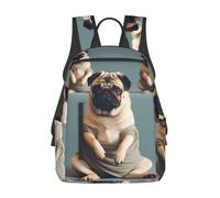 Anceky Sac à dos Yoga Pug pour voyage, travail et affaires, sac à main pour ordinateur portable 14 pouces