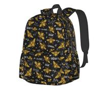 Anceky Sacs à dos de voyage Golden Sweet Honey Bee Queen, sac à dos léger pour ordinateur portable, sac à dos de sport de plein air, grand sac avec bandoulière réglable, sacs de cabine