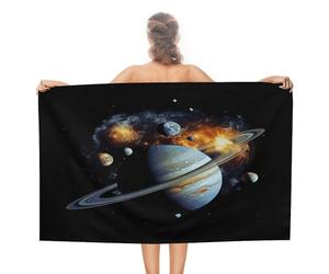 Anceky Serviette de Plage Adulte Planet Jupiter, Douce et absorbante, idéale pour la Plage, la Piscine, Les Voyages, Le Sport, la Natation, Le Camping, Les Vacances et Bien Plus Encore. 79 x 130 cm.