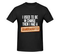 Anceky T-Shirt à col Rond en Coton pour Hommes et Femmes « J’étais aux Commandes, Puis j’AI EU Une Petite-Fille »