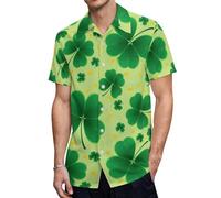 Anceky T-Shirt à Manches Courtes pour Homme, Motif trèfles et trèfles de la Saint-Patrick, décontracté, été