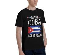 Anceky T-Shirt en Coton à Manches Courtes et col Rond « Make Cuba Great Again »